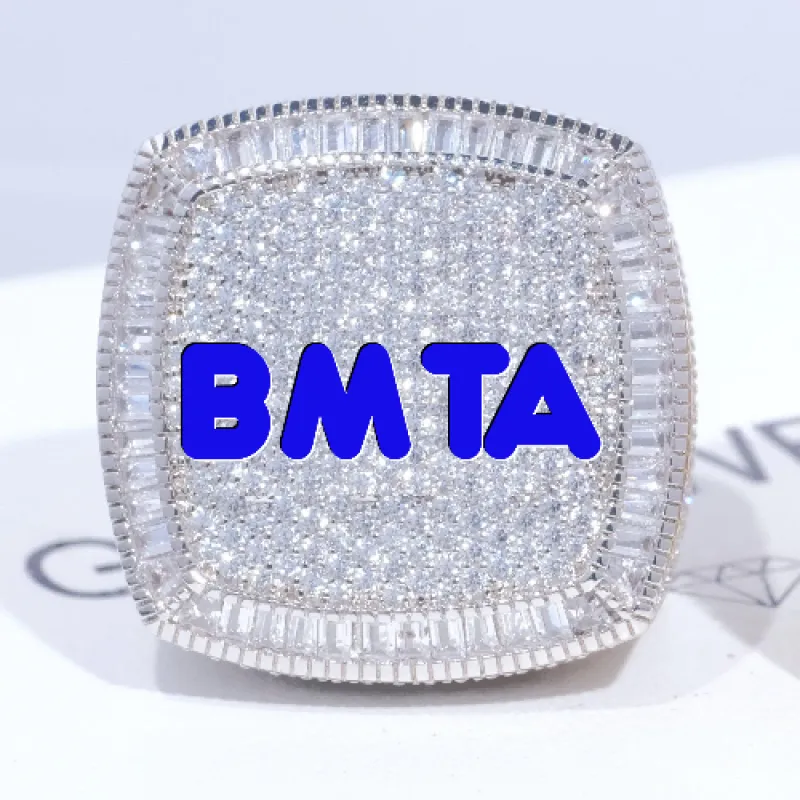 CUSTOM LETTER 3D ICED RING sold by The GUU Shop