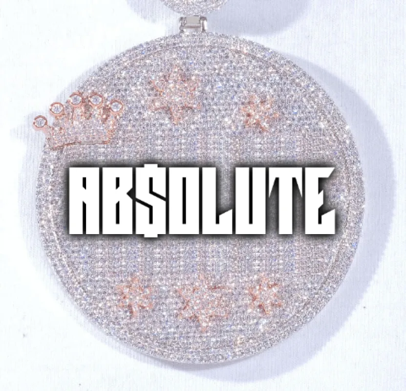 CUSTOM LETTER NECKLACE 3D BIG CROWN DISC sold by The GUU Shop