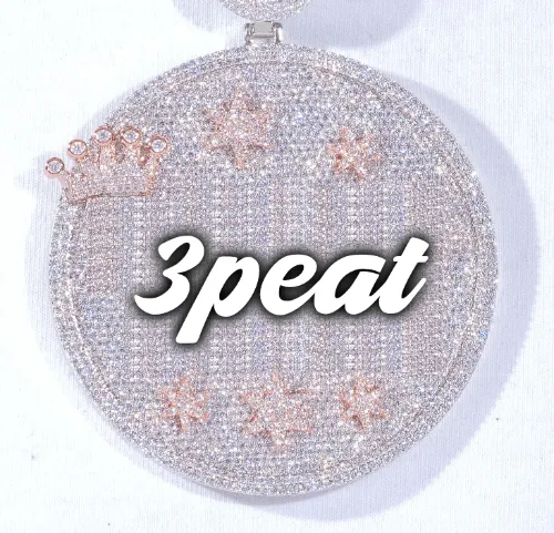 CUSTOM LETTER NECKLACE 3D BIG CROWN DISC sold by The GUU Shop