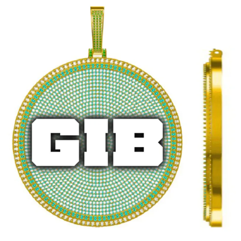 CUSTOM LETTER NECKLACE 3D BIG DISC sold by The GUU Shop