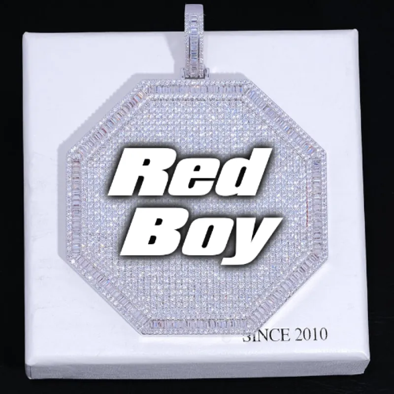 CUSTOM LETTER NECKLACE 3D BIG OCTAGON sold by The GUU Shop