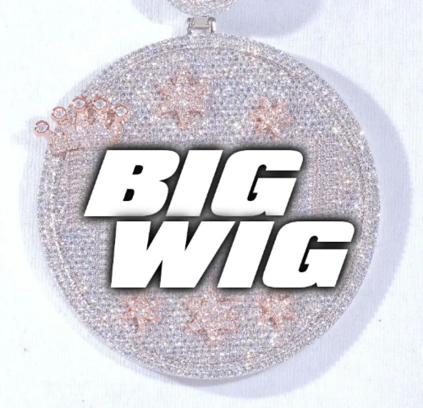 CUSTOM LETTER NECKLACE 3D BIG CROWN DISC sold by The GUU Shop