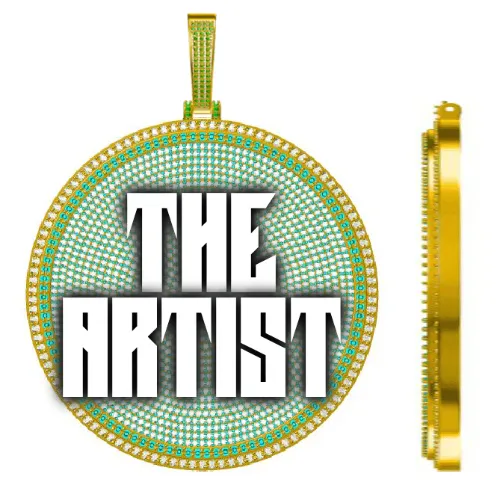 CUSTOM LETTER NECKLACE 3D BIG DISC sold by The GUU Shop