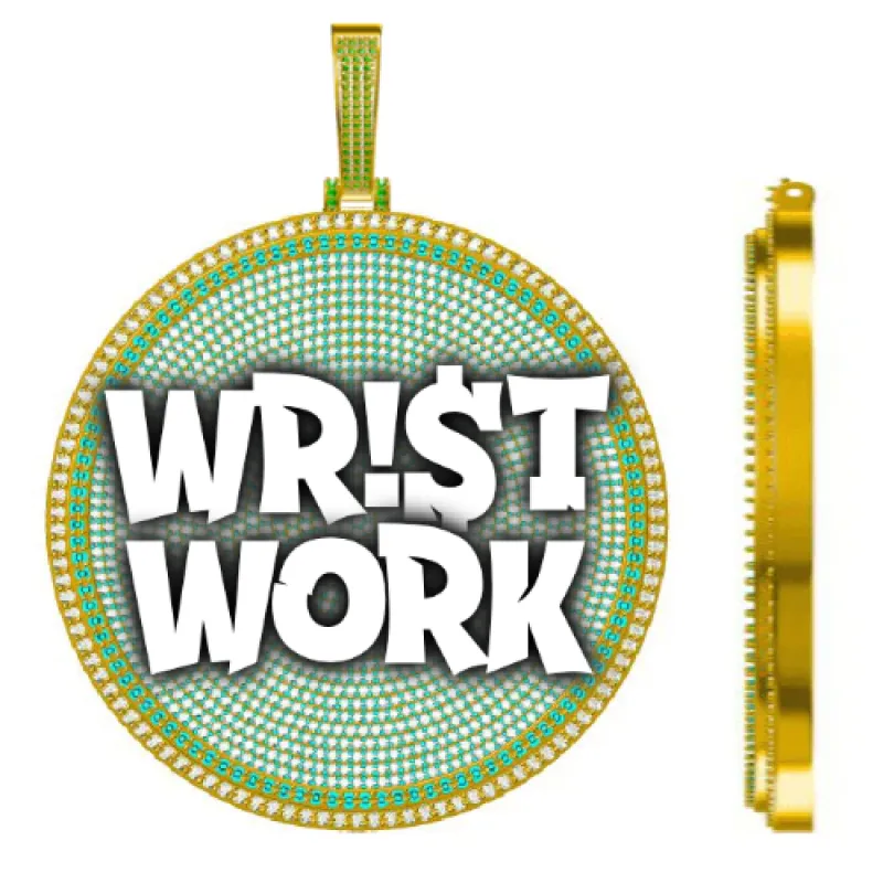 CUSTOM LETTER NECKLACE 3D BIG DISC sold by The GUU Shop