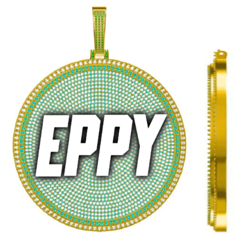 CUSTOM LETTER NECKLACE 3D BIG DISC sold by The GUU Shop