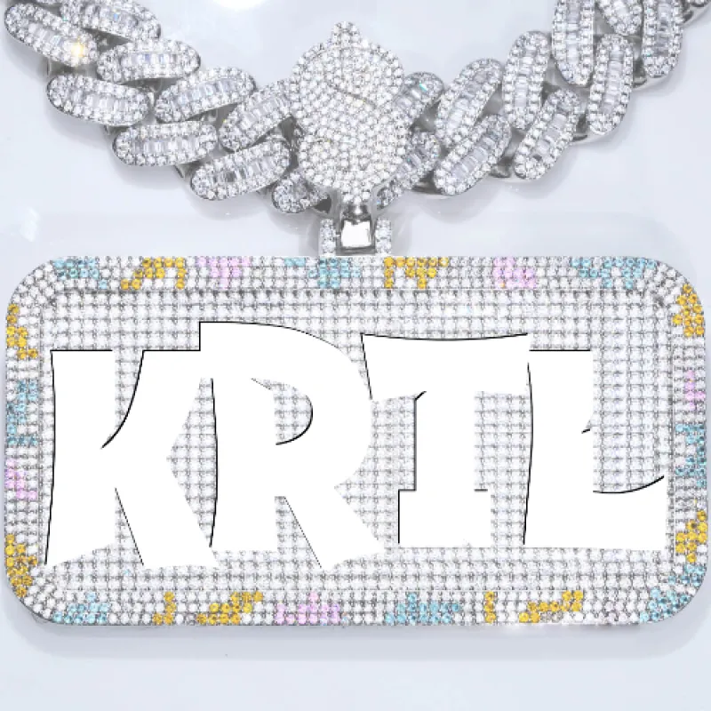 CUSTOM LETTER NECKLACE 3D COLORFUL SQUARE sold by The GUU Shop