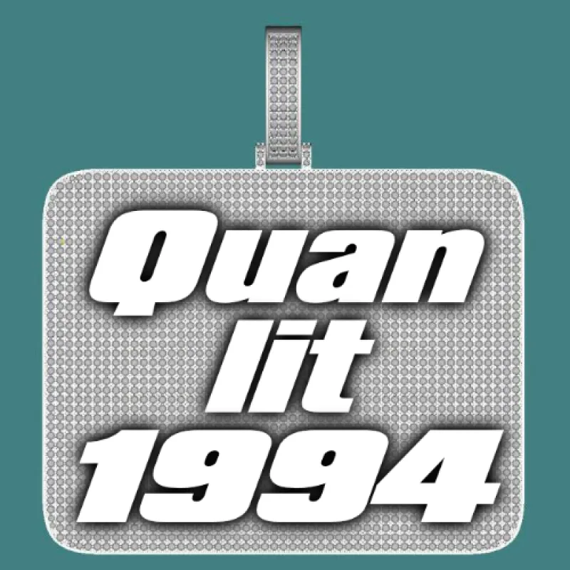 CUSTOM LETTER NECKLACE 3D BIG SQUARE sold by The GUU Shop