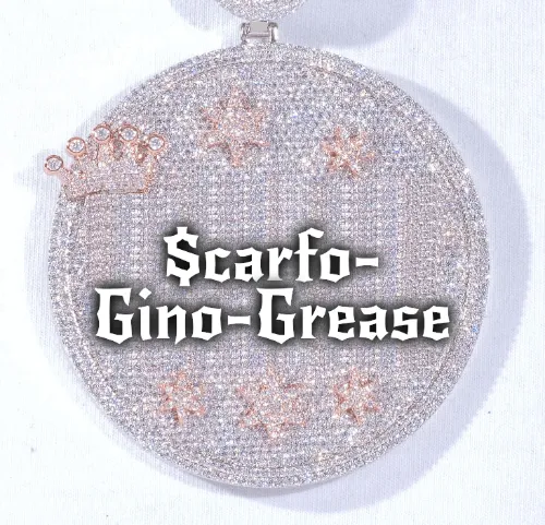 CUSTOM LETTER NECKLACE 3D BIG CROWN DISC sold by The GUU Shop