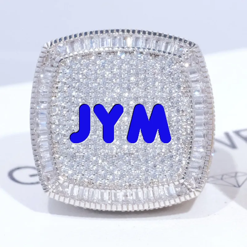 CUSTOM LETTER 3D ICED RING sold by The GUU Shop