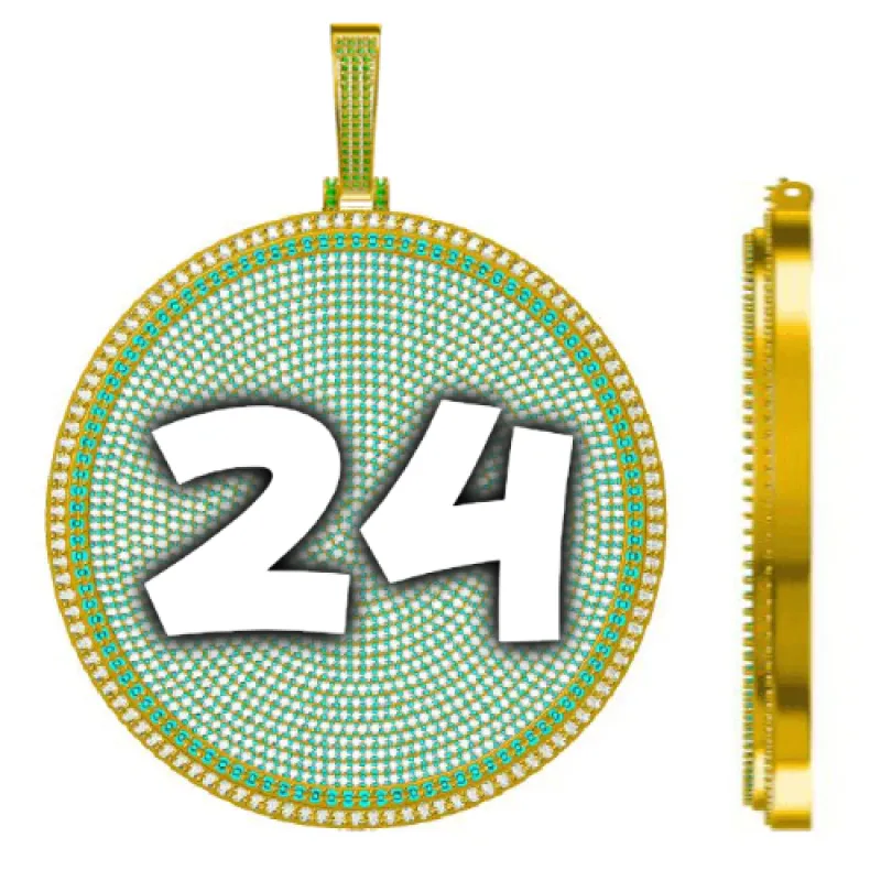 CUSTOM LETTER NECKLACE 3D BIG DISC sold by The GUU Shop