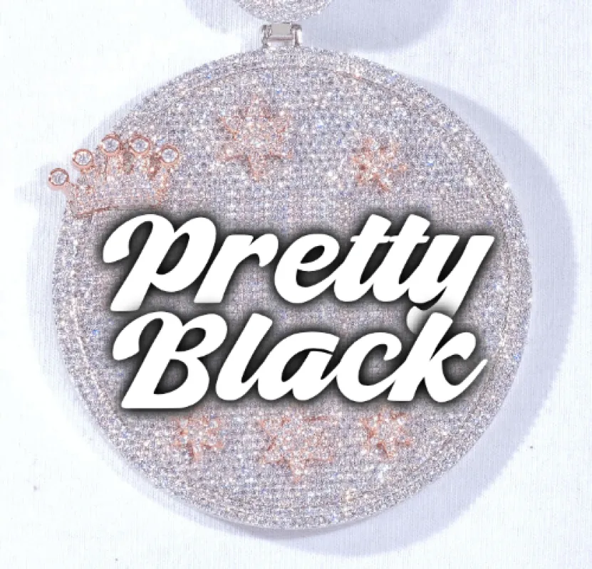 CUSTOM LETTER NECKLACE 3D BIG CROWN DISC sold by The GUU Shop