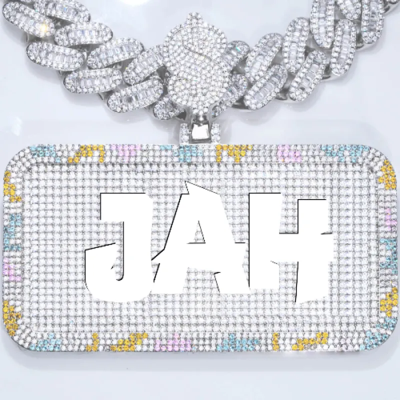 CUSTOM LETTER NECKLACE 3D COLORFUL SQUARE sold by The GUU Shop