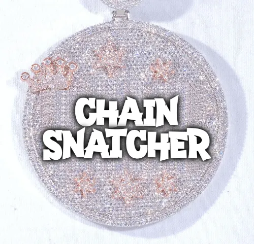 CUSTOM LETTER NECKLACE 3D BIG CROWN DISC sold by The GUU Shop