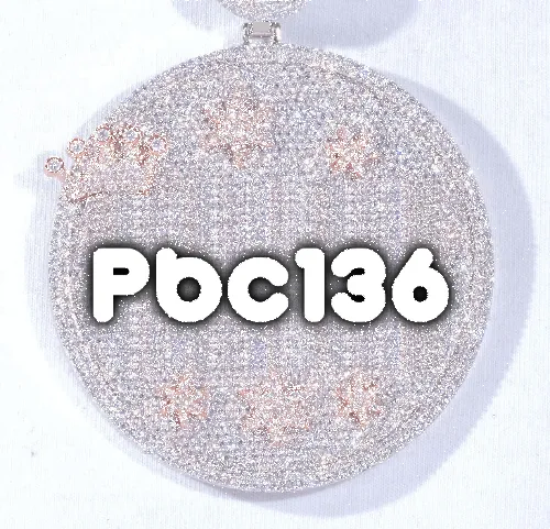 CUSTOM LETTER NECKLACE 3D BIG CROWN DISC sold by The GUU Shop