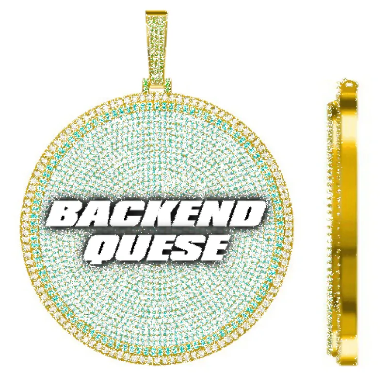 CUSTOM LETTER NECKLACE 3D BIG DISC sold by The GUU Shop