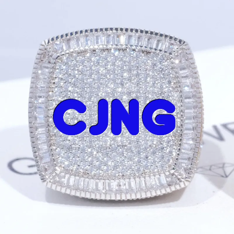 CUSTOM LETTER 3D ICED RING sold by The GUU Shop