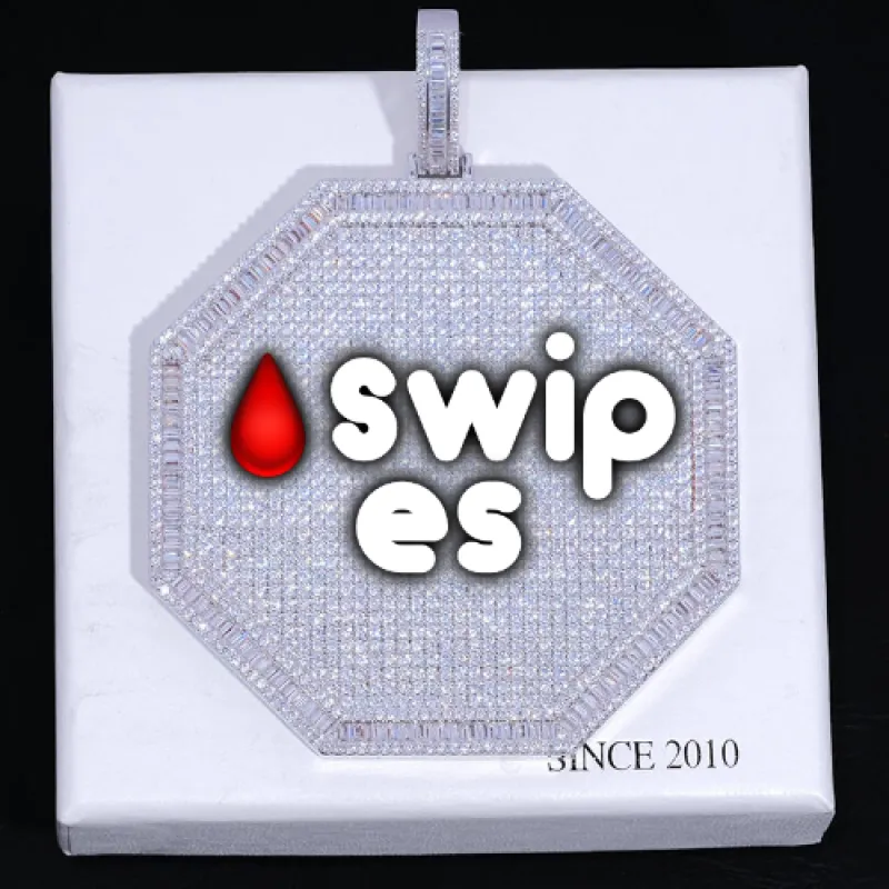 CUSTOM LETTER NECKLACE 3D BIG OCTAGON sold by The GUU Shop