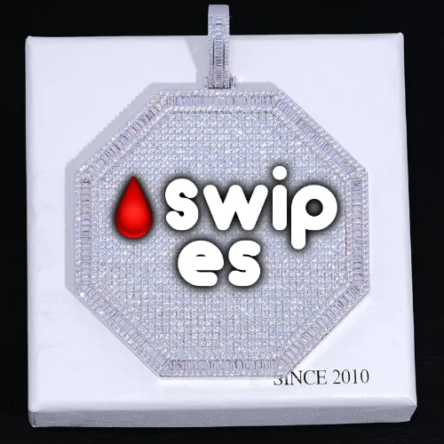 CUSTOM LETTER NECKLACE 3D BIG OCTAGON sold by The GUU Shop