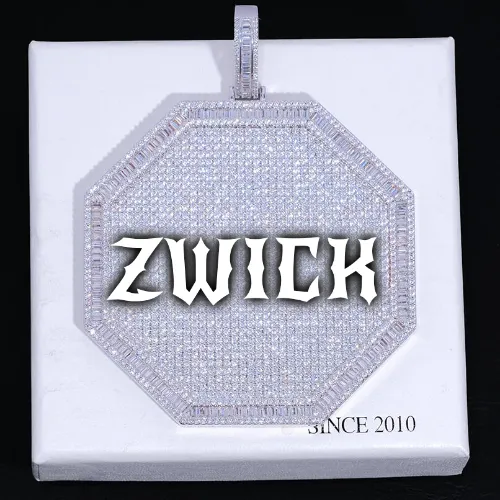 CUSTOM LETTER NECKLACE 3D BIG OCTAGON sold by The GUU Shop