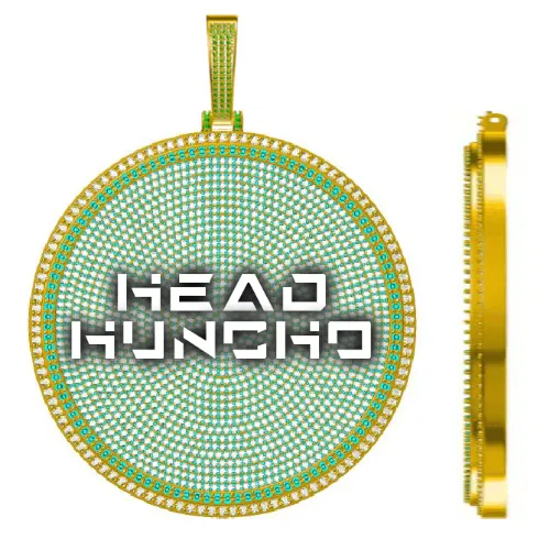 CUSTOM LETTER NECKLACE 3D BIG DISC sold by The GUU Shop