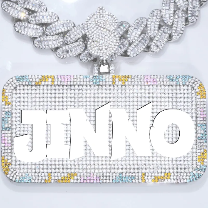 CUSTOM LETTER NECKLACE 3D COLORFUL SQUARE sold by The GUU Shop