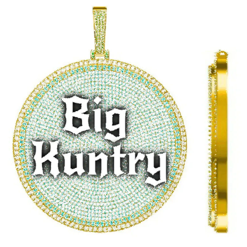 CUSTOM LETTER NECKLACE 3D BIG DISC sold by The GUU Shop