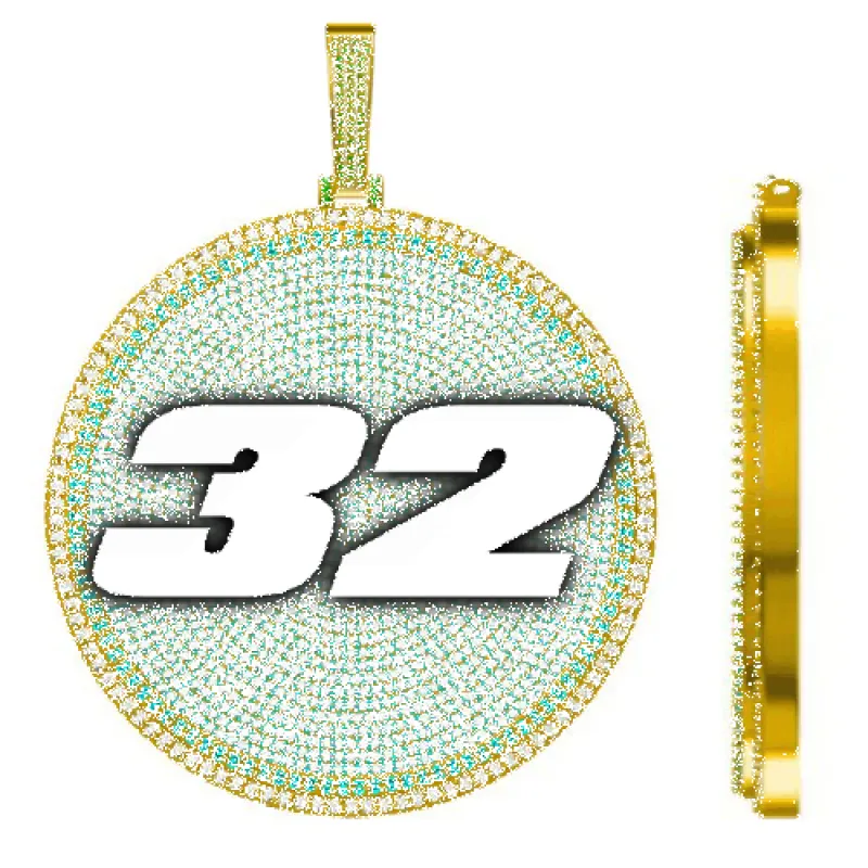 CUSTOM LETTER NECKLACE 3D BIG DISC sold by The GUU Shop