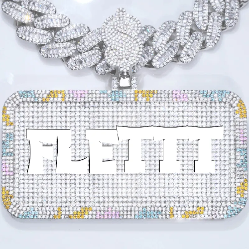 CUSTOM LETTER NECKLACE 3D COLORFUL SQUARE sold by The GUU Shop