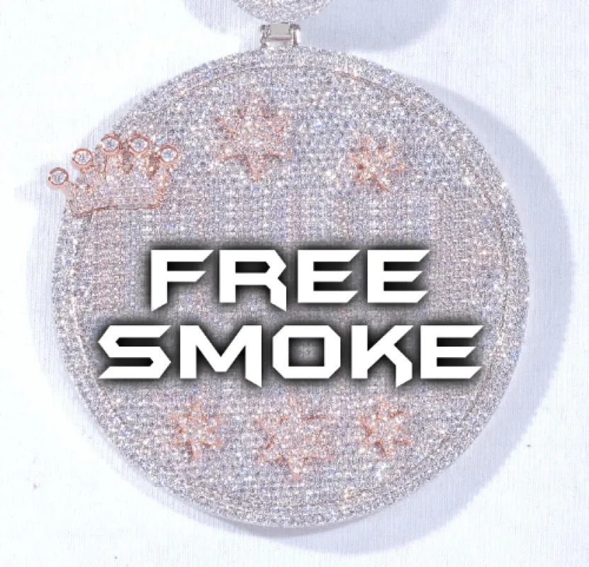 CUSTOM LETTER NECKLACE 3D BIG CROWN DISC sold by The GUU Shop