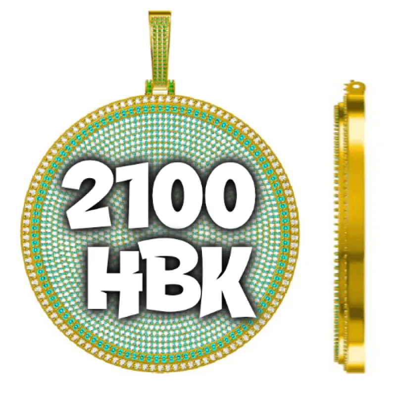 CUSTOM LETTER NECKLACE 3D BIG DISC sold by The GUU Shop