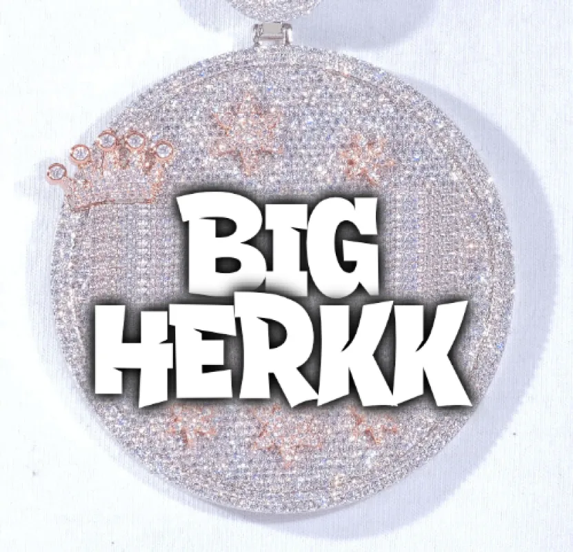 CUSTOM LETTER NECKLACE 3D BIG CROWN DISC sold by The GUU Shop