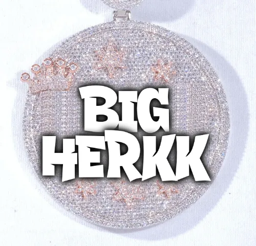 CUSTOM LETTER NECKLACE 3D BIG CROWN DISC sold by The GUU Shop