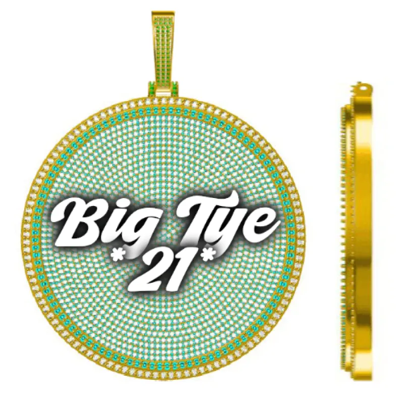 CUSTOM LETTER NECKLACE 3D BIG DISC sold by The GUU Shop