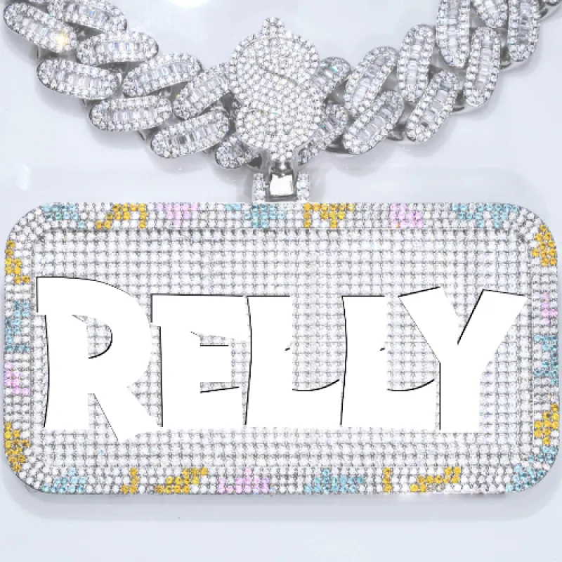 CUSTOM LETTER NECKLACE 3D COLORFUL SQUARE sold by The GUU Shop