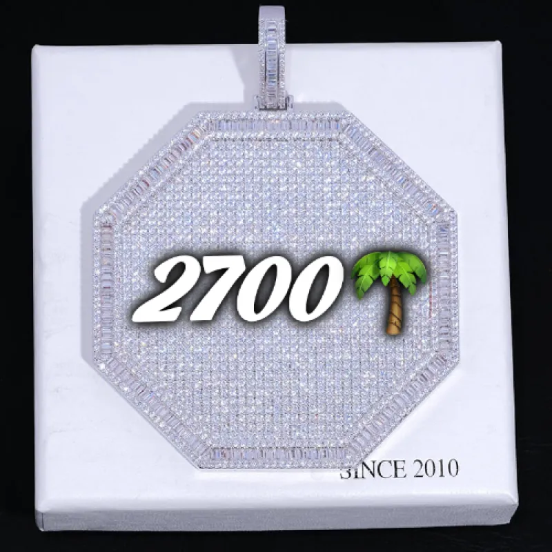 CUSTOM LETTER NECKLACE 3D BIG OCTAGON sold by The GUU Shop