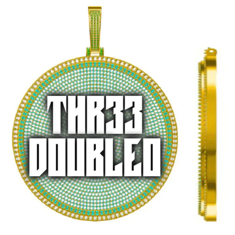 CUSTOM LETTER NECKLACE 3D BIG DISC sold by The GUU Shop