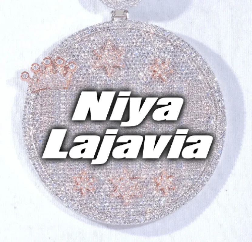 CUSTOM LETTER NECKLACE 3D BIG CROWN DISC made by The GUU Shop