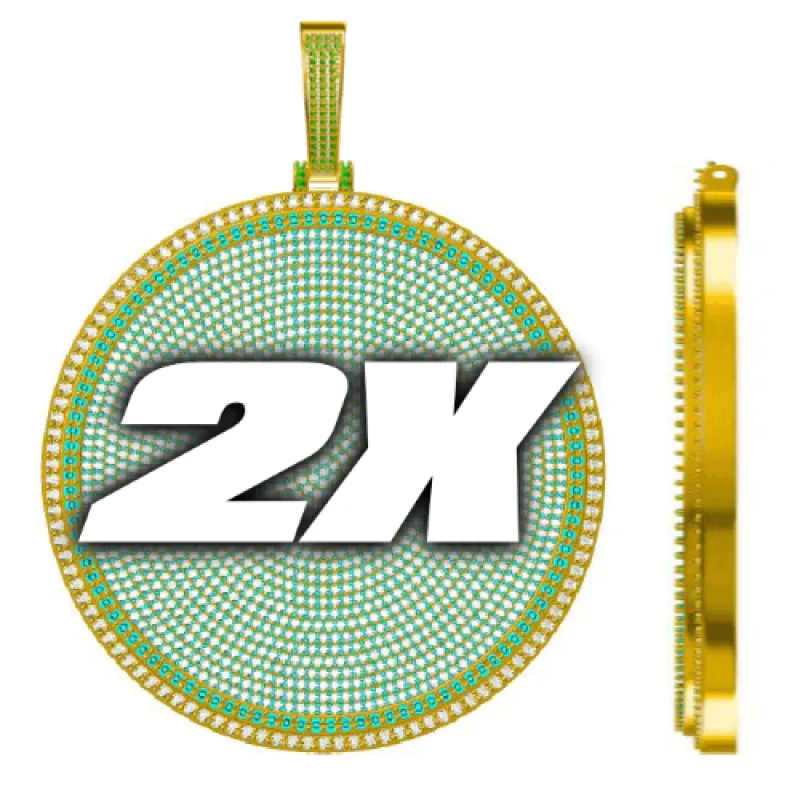 CUSTOM LETTER NECKLACE 3D BIG DISC sold by The GUU Shop