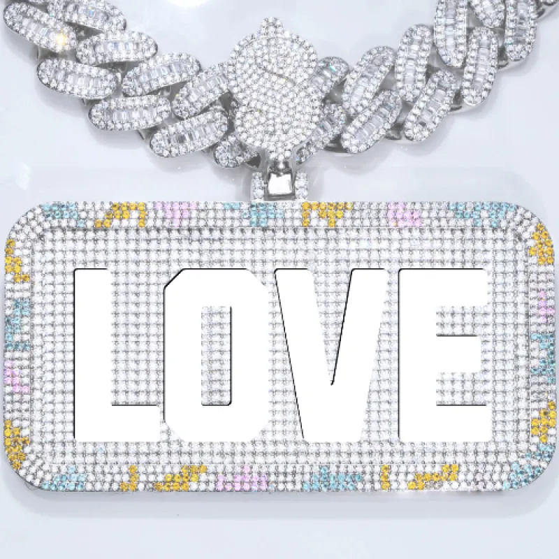 CUSTOM LETTER NECKLACE 3D COLORFUL SQUARE sold by The GUU Shop