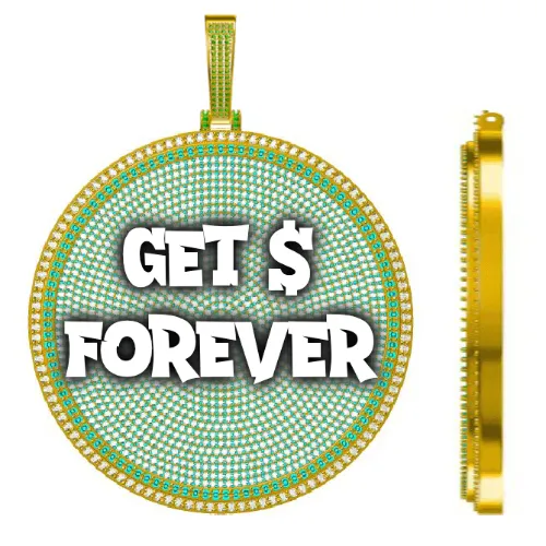 CUSTOM LETTER NECKLACE 3D BIG DISC sold by The GUU Shop