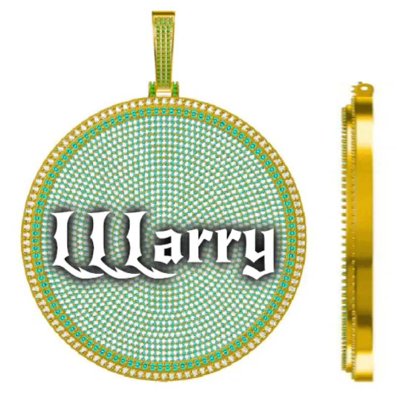 CUSTOM LETTER NECKLACE 3D BIG DISC sold by The GUU Shop