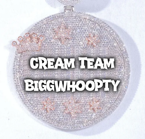 CUSTOM LETTER NECKLACE 3D BIG CROWN DISC sold by The GUU Shop