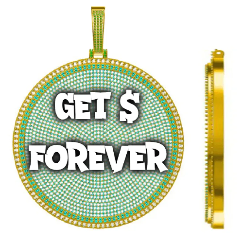 CUSTOM LETTER NECKLACE 3D BIG DISC sold by The GUU Shop