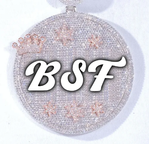 CUSTOM LETTER NECKLACE 3D BIG CROWN DISC sold by The GUU Shop