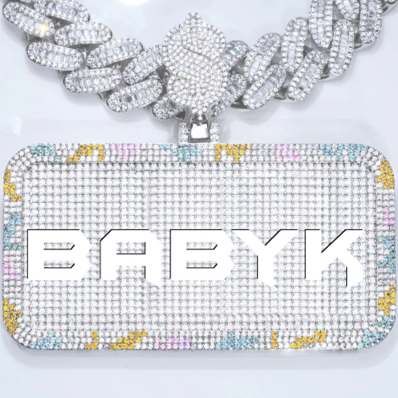 CUSTOM LETTER NECKLACE 3D COLORFUL SQUARE sold by The GUU Shop