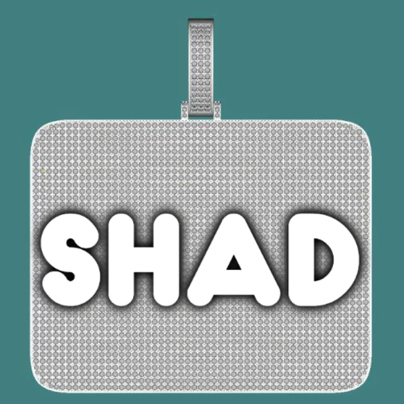 CUSTOM LETTER NECKLACE 3D BIG SQUARE sold by The GUU Shop