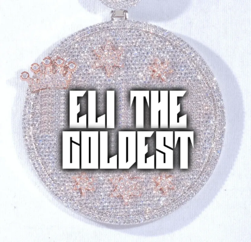 CUSTOM LETTER NECKLACE 3D BIG CROWN DISC sold by The GUU Shop