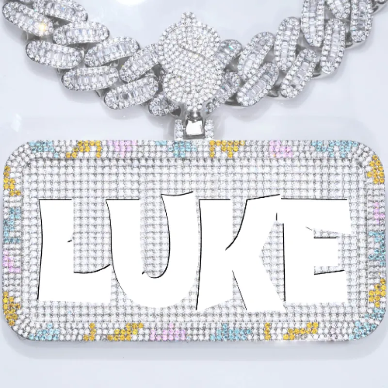 CUSTOM LETTER NECKLACE 3D COLORFUL SQUARE sold by The GUU Shop