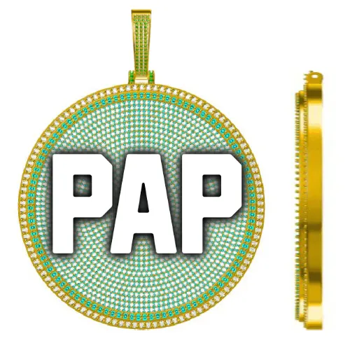 CUSTOM LETTER NECKLACE 3D BIG DISC sold by The GUU Shop