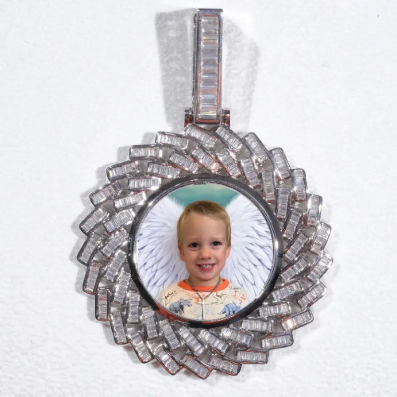 Large 3D Baguette Custom Picture Pendant sold by The GUU Shop